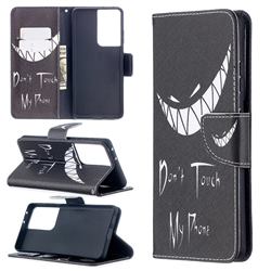 Crooked Grin Leather Wallet Case for Samsung Galaxy S21 Ultra