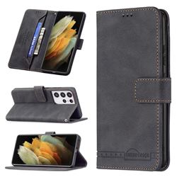 Binfen Color RFID Blocking Leather Wallet Case for Samsung Galaxy S21 Ultra - Black