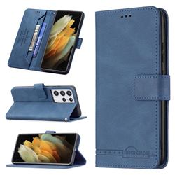 Binfen Color RFID Blocking Leather Wallet Case for Samsung Galaxy S21 Ultra - Blue
