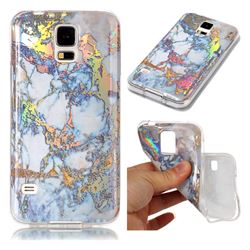 Color Plating Marble Pattern Soft TPU Case for Samsung Galaxy S5 G900 - Gold