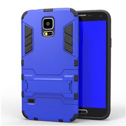 Armor Premium Tactical Grip Kickstand Shockproof Dual Layer Rugged Hard Cover for Samsung Galaxy S5 G900 - Light Blue