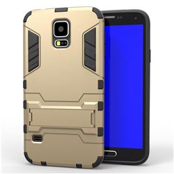 Armor Premium Tactical Grip Kickstand Shockproof Dual Layer Rugged Hard Cover for Samsung Galaxy S5 G900 - Golden