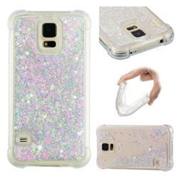 Dynamic Liquid Glitter Sand Quicksand Star TPU Case for Samsung Galaxy S5 G900 - Pink