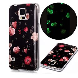 Rose Flower Noctilucent Soft TPU Back Cover for Samsung Galaxy S5 G900