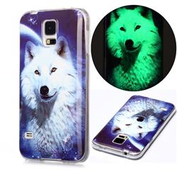 Galaxy Wolf Noctilucent Soft TPU Back Cover for Samsung Galaxy S5 G900