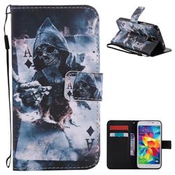 Skull Magician PU Leather Wallet Case for Samsung Galaxy S5 G900