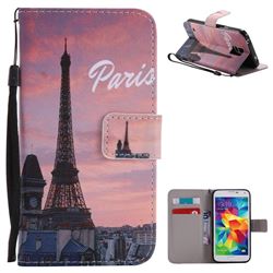 Paris Eiffel Tower PU Leather Wallet Case for Samsung Galaxy S5 G900