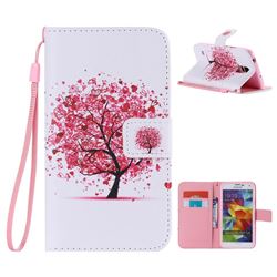 Colored Red Tree PU Leather Wallet Case for Samsung Galaxy S5 G900