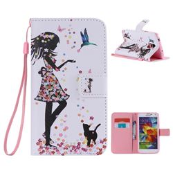 Petals and Cats PU Leather Wallet Case for Samsung Galaxy S5 G900