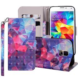 Colored Diamond 3D Painted Leather Phone Wallet Case Cover for Samsung Galaxy S5 G900