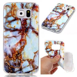 Blue Gold Soft TPU Marble Pattern Case for Samsung Galaxy S6