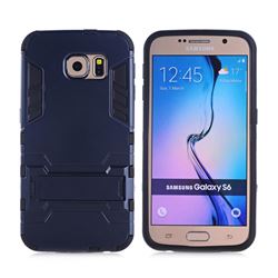 Armor Premium Tactical Grip Kickstand Shockproof Dual Layer Rugged Hard Cover for Samsung Galaxy S6 G920 - Navy