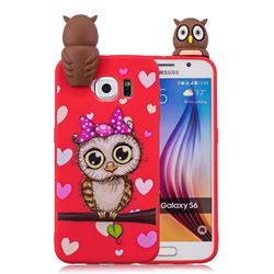 Bow Owl Soft 3D Climbing Doll Soft Case for Samsung Galaxy S6 G920