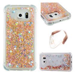 Dynamic Liquid Glitter Sand Quicksand Star TPU Case for Samsung Galaxy S6 G920 - Diamond Gold