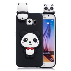 Red Bow Panda Soft 3D Climbing Doll Soft Case for Samsung Galaxy S6 G920