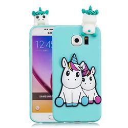 Couple Unicorn Soft 3D Climbing Doll Soft Case for Samsung Galaxy S6 G920