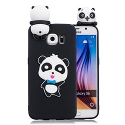 Blue Bow Panda Soft 3D Climbing Doll Soft Case for Samsung Galaxy S6 G920