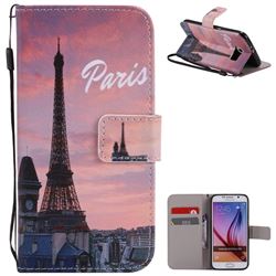 Paris Eiffel Tower PU Leather Wallet Case for Samsung Galaxy S6 G920