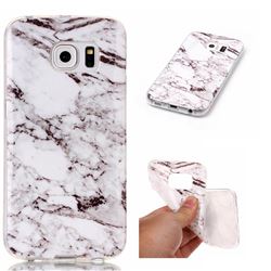 White Soft TPU Marble Pattern Case for Samsung Galaxy S6 Edge