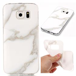 Jade White Soft TPU Marble Pattern Case for Samsung Galaxy S6 Edge