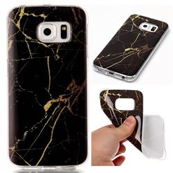 Black Gold Soft TPU Marble Pattern Case for Samsung Galaxy S6 Edge