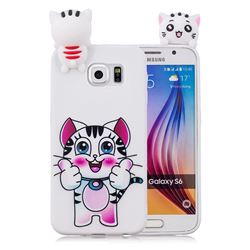 Cute Pink Kitten Soft 3D Climbing Doll Soft Case for Samsung Galaxy S6 Edge G925