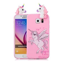 Wings Unicorn Soft 3D Climbing Doll Soft Case for Samsung Galaxy S6 Edge G925