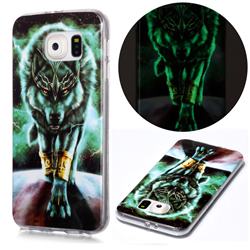 Wolf King Noctilucent Soft TPU Back Cover for Samsung Galaxy S6 Edge G925