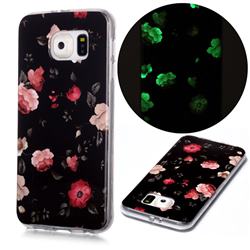 Rose Flower Noctilucent Soft TPU Back Cover for Samsung Galaxy S6 Edge G925