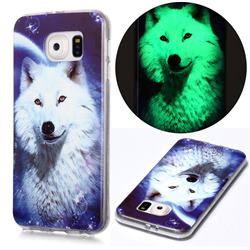 Galaxy Wolf Noctilucent Soft TPU Back Cover for Samsung Galaxy S6 Edge G925