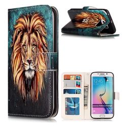 Ice Lion 3D Relief Oil PU Leather Wallet Case for Samsung Galaxy S6 Edge G925