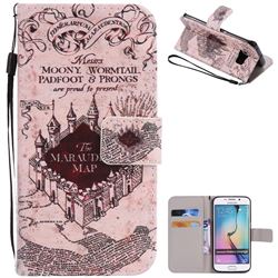 Castle The Marauders Map PU Leather Wallet Case for Samsung Galaxy S6 Edge G925