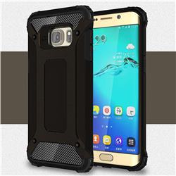 King Kong Armor Premium Shockproof Dual Layer Rugged Hard Cover for Samsung Galaxy S6 Edge Plus Edge+ G928 - Black Gold