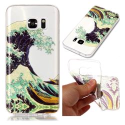 Sea Waves Super Clear Flash Powder Shiny Soft TPU Back Cover for Samsung Galaxy S7 G930