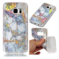 Color Plating Marble Pattern Soft TPU Case for Samsung Galaxy S7 G930 - Gold