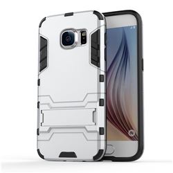 Armor Premium Tactical Grip Kickstand Shockproof Dual Layer Rugged Hard Cover for Samsung Galaxy S7 G930 - Silver