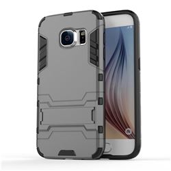 Armor Premium Tactical Grip Kickstand Shockproof Dual Layer Rugged Hard Cover for Samsung Galaxy S7 G930 - Gray