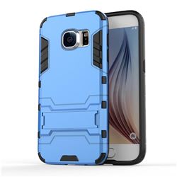 Armor Premium Tactical Grip Kickstand Shockproof Dual Layer Rugged Hard Cover for Samsung Galaxy S7 G930 - Light Blue