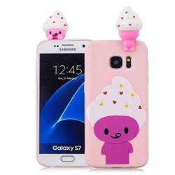 Ice Cream Man Soft 3D Climbing Doll Soft Case for Samsung Galaxy S7 G930