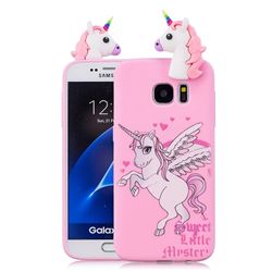 Wings Unicorn Soft 3D Climbing Doll Soft Case for Samsung Galaxy S7 G930