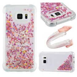 Dynamic Liquid Glitter Sand Quicksand TPU Case for Samsung Galaxy S7 G930 - Rose Gold Love Heart
