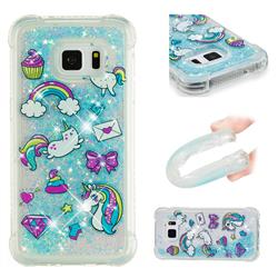 Fashion Unicorn Dynamic Liquid Glitter Sand Quicksand Star TPU Case for Samsung Galaxy S7 G930