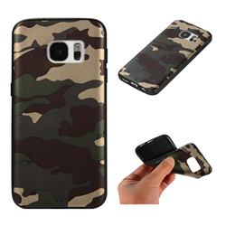 Camouflage Soft TPU Back Cover for Samsung Galaxy S7 G930 - Gold Green