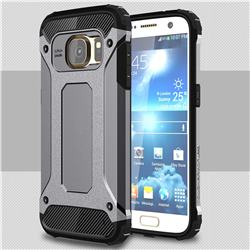 King Kong Armor Premium Shockproof Dual Layer Rugged Hard Cover for Samsung Galaxy S7 G930 - Silver Grey