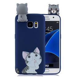 Big Face Cat Soft 3D Climbing Doll Soft Case for Samsung Galaxy S7 G930