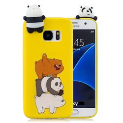 Striped Bear Soft 3D Climbing Doll Soft Case for Samsung Galaxy S7 G930