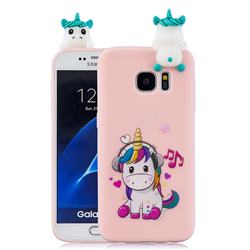 Music Unicorn Soft 3D Climbing Doll Soft Case for Samsung Galaxy S7 G930