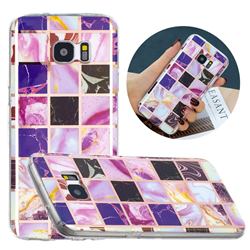 Square Puzzle Painted Marble Electroplating Protective Case for Samsung Galaxy S7 G930