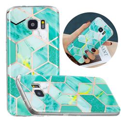Green Glitter Painted Marble Electroplating Protective Case for Samsung Galaxy S7 G930