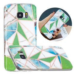 Green Triangle Painted Marble Electroplating Protective Case for Samsung Galaxy S7 G930
